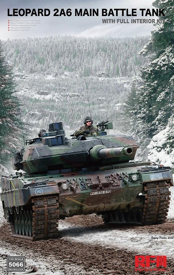 Rye Field Model RM-5066 Leopard 2A6 Main Battle Tank with Full Interior